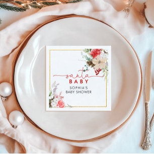 Holy Christmas Flowers Baby Shower Napkins