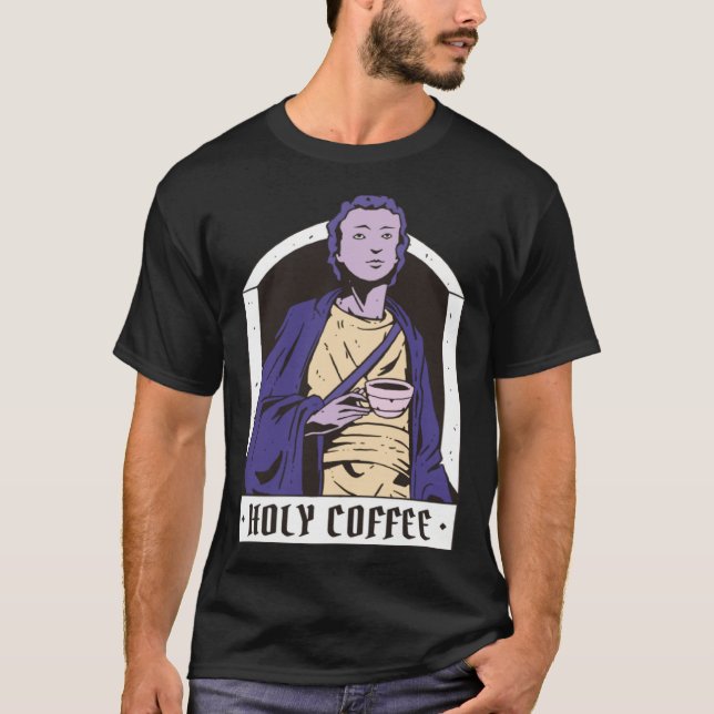 Holy Coffee Bean Caffeine T-Shirt (Front)