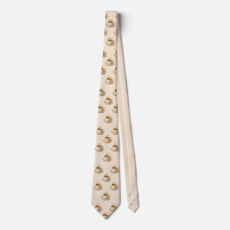Holy Coffee Espresso Cup Halo Pattern Cream Tie
