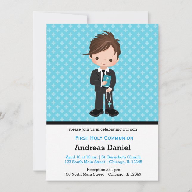 Holy Communion boy Invitation (Front)