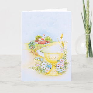 Holy communion, confirmation of religious design card