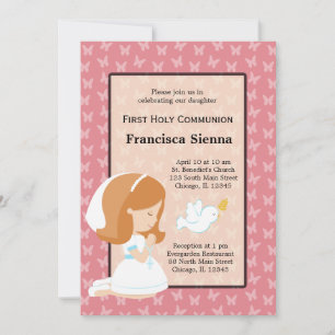 Holy Communion Girl * Choose your background colou Invitation