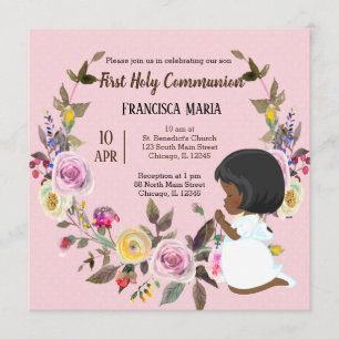 Holy Communion wreath * choose background colour Invitation