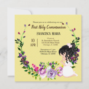 Holy Communion wreath * choose background colour Invitation