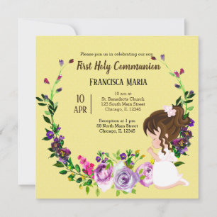 Holy Communion wreath * choose background colour Invitation