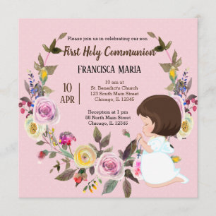 Holy Communion wreath * choose background colour Invitation