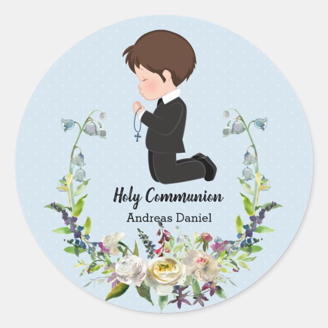 Holy Communion wreath Classic Round Sticker (Front)