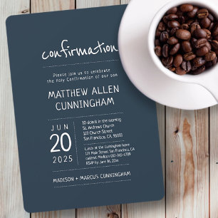 Holy Confirmation Boy   Modern + Simple Invitation