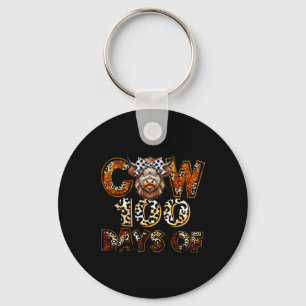 Holy Cow 100 Days Of School 100th Day Girls Kids T Key Ring