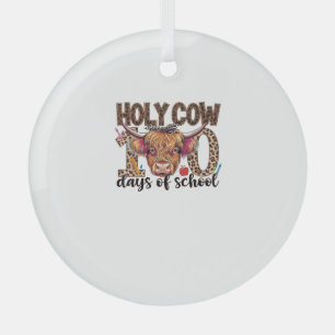 Holy Cow 100 Days Of School 100th Day School Teach Glass Tree Decoration