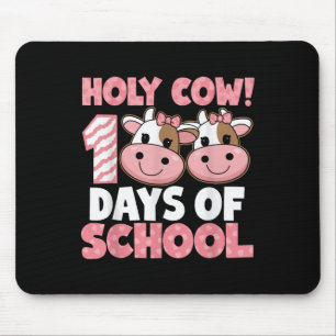 Holy Cow 100 Days Of School Girl Kids Teacher 100t Mouse Mat