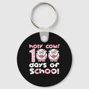 Holy Cow 100 Days Of School Teacher Student 100 Da Key Ring