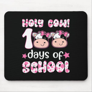 Holy Cow 100 Days Of School Teachers Students Boy Mouse Mat