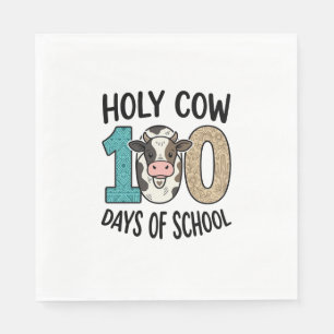 Holy Cow 100 Days of School Vintage Cow Shirt Desi Napkin
