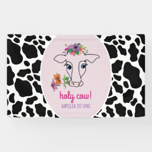 Holy Cow 1st Birthday Banner