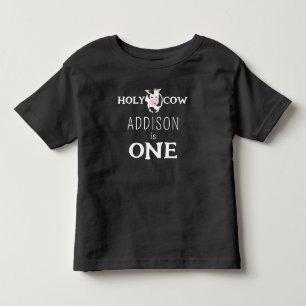 Holy Cow 1st Birthday Farm Animal Toddler T-Shirt