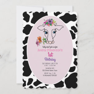 Holy Cow 1st Birthday Invitation