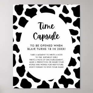 Holy Cow 1st Birthday Time Capsule Sign