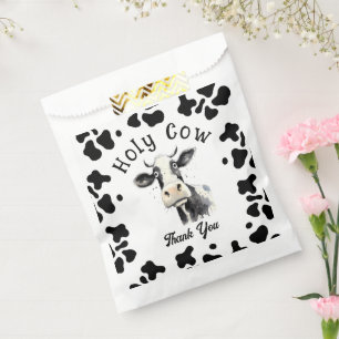 Holy Cow 1st Birthday Watercolor Favour Bags