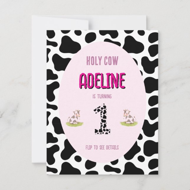 Holy cow 1st party invitation (Front)