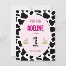 Holy cow 1st party invitation