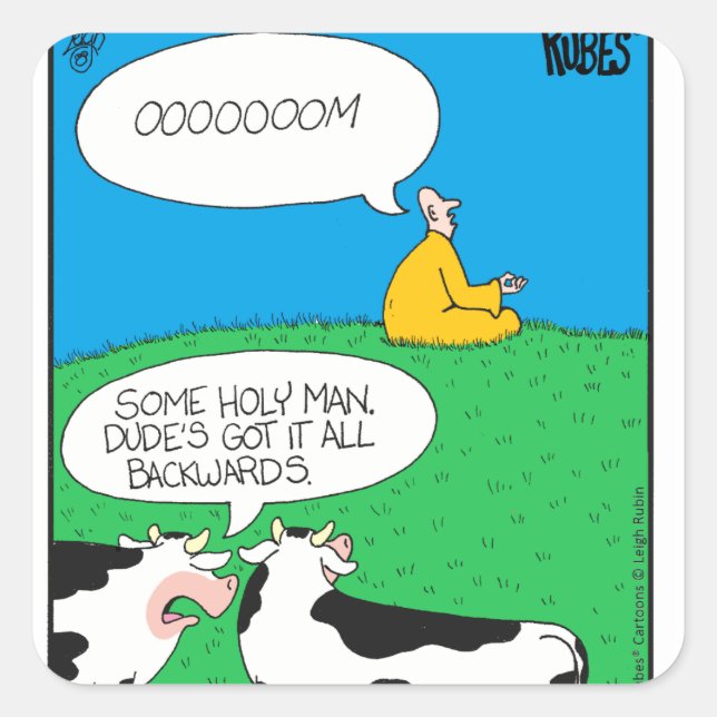 Holy Cow 2017 Zazzle Square Sticker (Front)