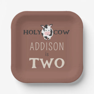 Holy Cow 2nd Birthday Farm Animal Party Paper Plate