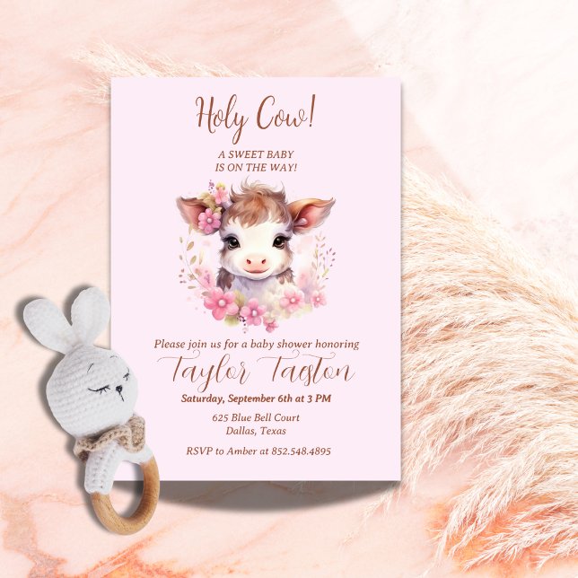 Holy Cow! A sweet baby is on the way! Invitation (Creator Uploaded)
