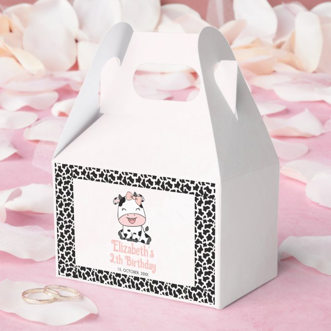 Holy Cow, Adorable cow birthday girl Favour Box (Wedding)