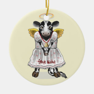 Holy Cow  Angel  Ceramic Tree Decoration