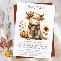 Holy Cow Autumn Highland Calf Fall Baby Shower