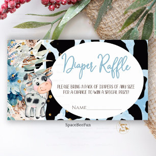 Holy Cow Baby Shower Boy Diaper Request Enclosure Card