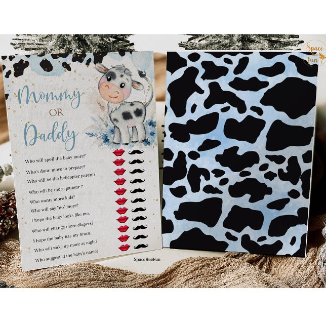 Holy Cow Baby Shower BOY Games Cow Boho Pampas Gra Invitation (Holy Cow invites,Baby Shower,BOY Games,Cow boy,Boho Pampas,Grass Farm,animal invites ,Mommy or Daddy)
