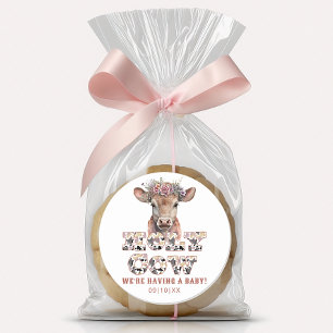 Holy Cow Baby Shower Favour Sticker