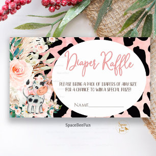 Holy Cow Baby Shower Girl Diaper Request Enclosure Card
