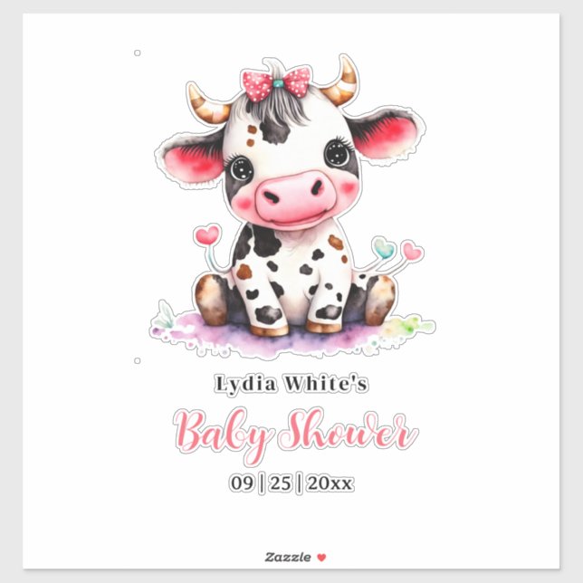 Holy Cow Baby Shower Minimalist girl baby shower (Sheet)