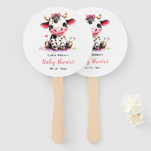 Holy Cow Baby Shower Minimalist girl baby shower Hand Fan
