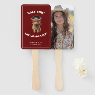 Holy Cow! Barn Red Graduation Hand Fan