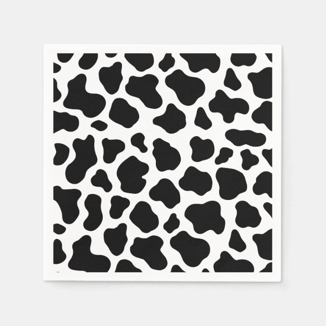 Holy Cow Birthday | Cow Print Cow Party Napkin (Front)