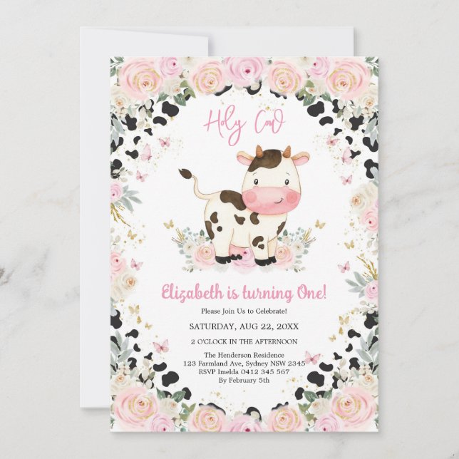 Holy Cow Birthday Invitation (Front)