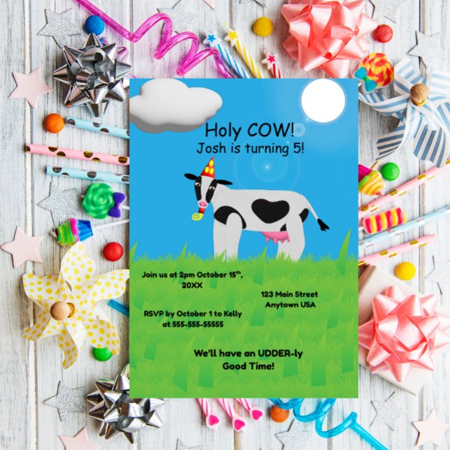 Holy COW Birthday  Invitation (Creator Uploaded)