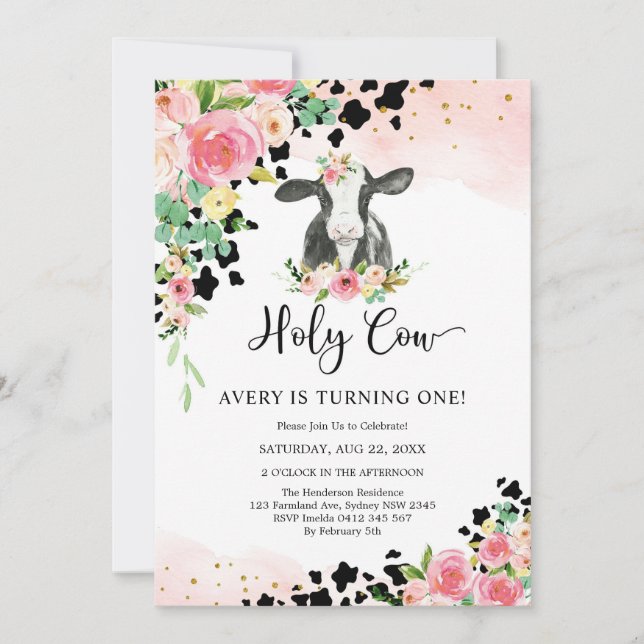 Holy Cow Birthday Invitation (Front)