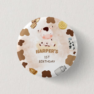 Holy Cow Birthday Party 3 Cm Round Badge