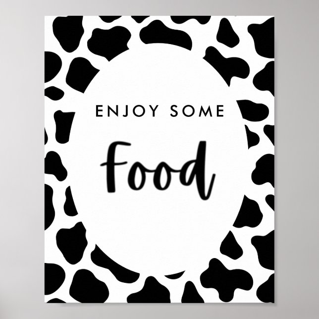 Holy Cow Birthday Party Enjoy Some Food Sign (Front)