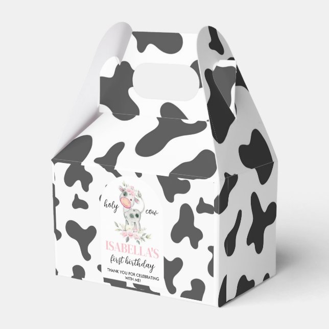 Holy Cow Birthday Party Favour Box (Front Side)