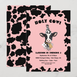 Holy Cow Birthday Party Invitation