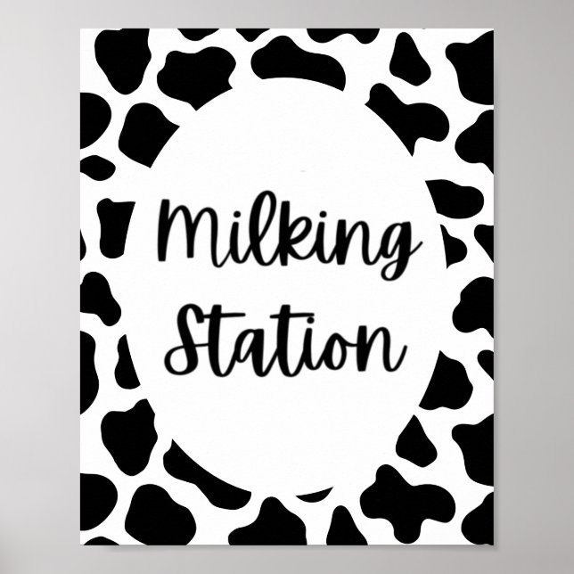 Holy Cow Birthday Party Milking Station Sign (Front)