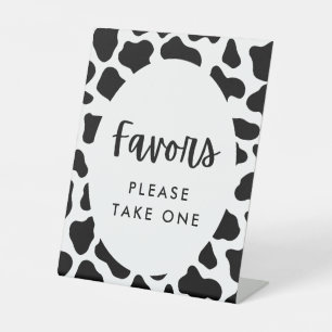 Holy Cow Birthday Party Please Take One Favour Pedestal Sign