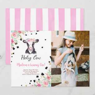 Holy Cow Birthday Photo Invitation
