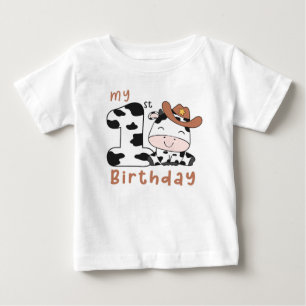 Holy Cow Boy 1st Birthday Party Baby T-Shirt